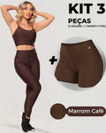 Kit 3 Peças Legging, Top e Short
