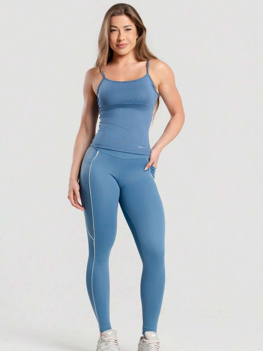 Conjunto Legging e Regata Azul