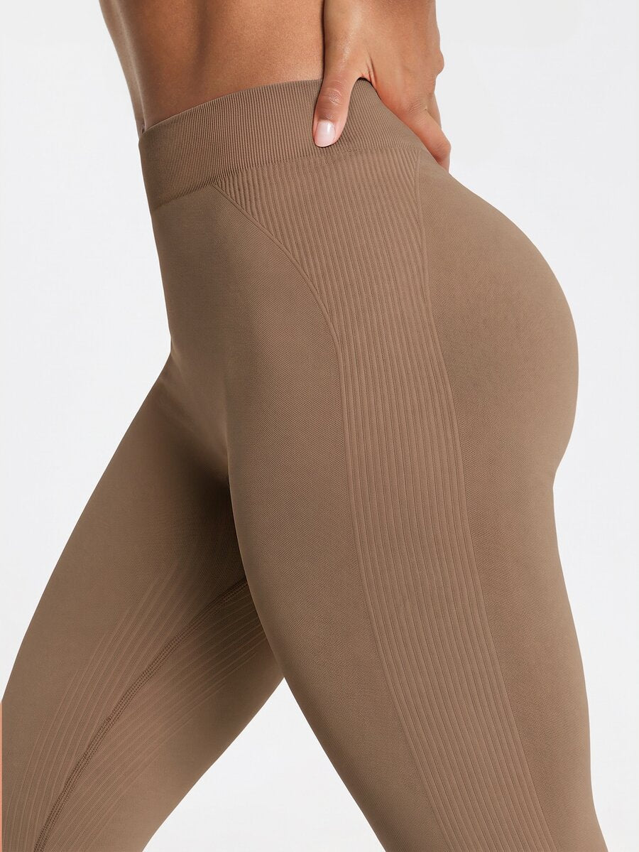Legging Cintura Alta Canelada Sem Costura