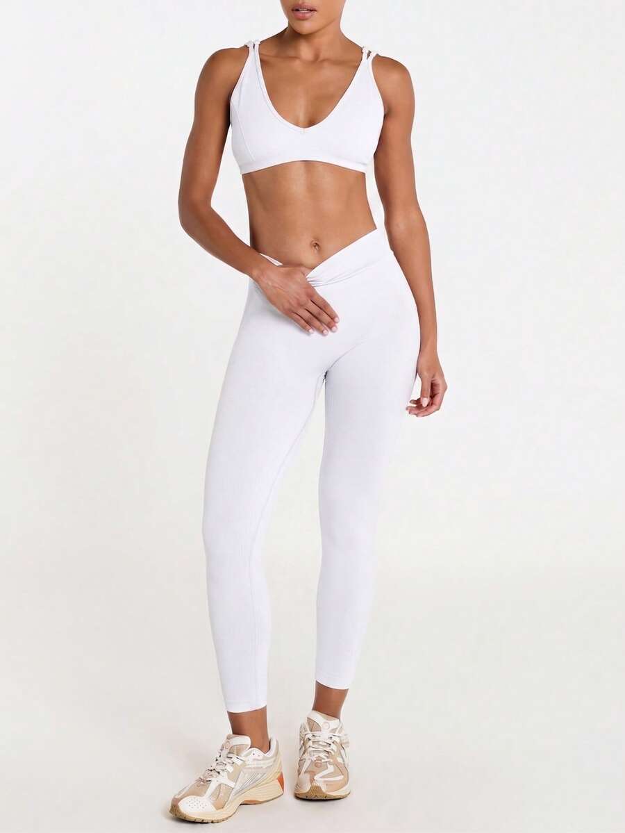 Legging Cintura Alta Canelada Sem Costura