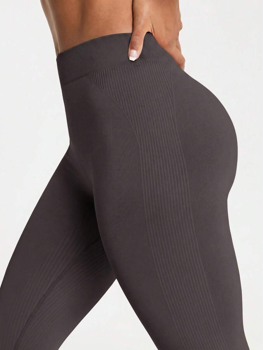 Legging Cintura Alta Canelada Sem Costura