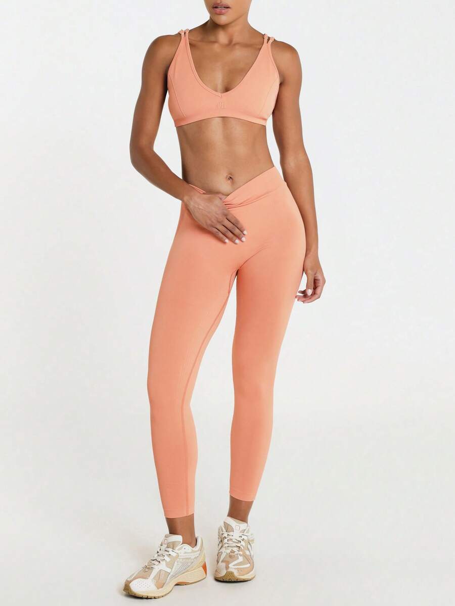 Legging Cintura Alta Canelada Sem Costura
