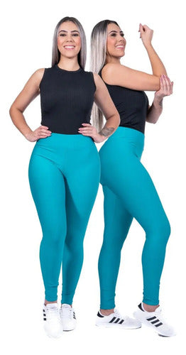 Kit 5 Leggings Suplex Cós Alto Fitness