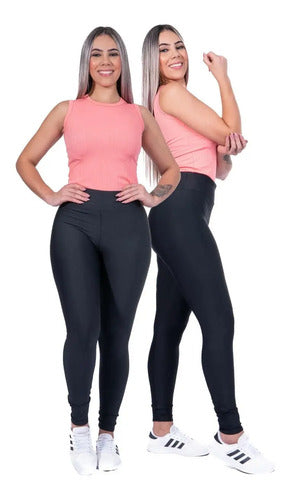 Kit 5 Leggings Suplex Cós Alto Fitness
