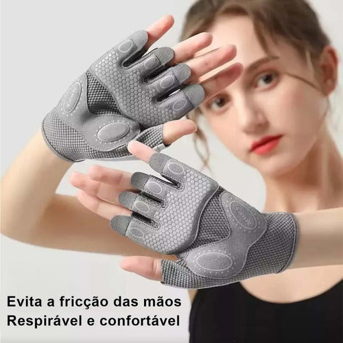 Luvas de Academia Meio Dedo com Proteção