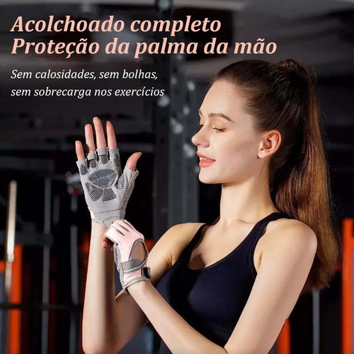 Luvas de Academia Meio Dedo com Proteção