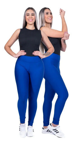Kit 5 Leggings Suplex Cós Alto Fitness