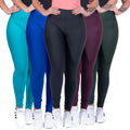 Kit 5 Leggings Suplex Cós Alto Fitness