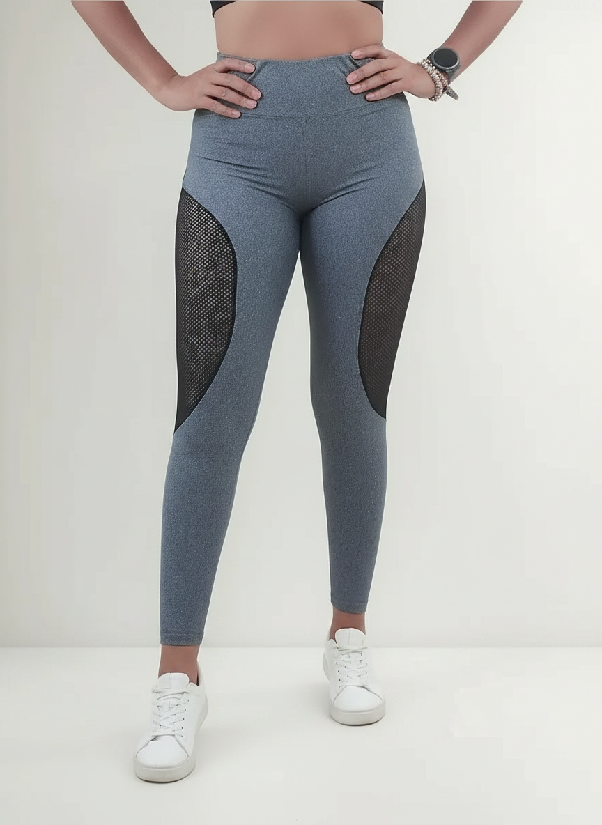 Legging Arrastão com Detalhe em Rede