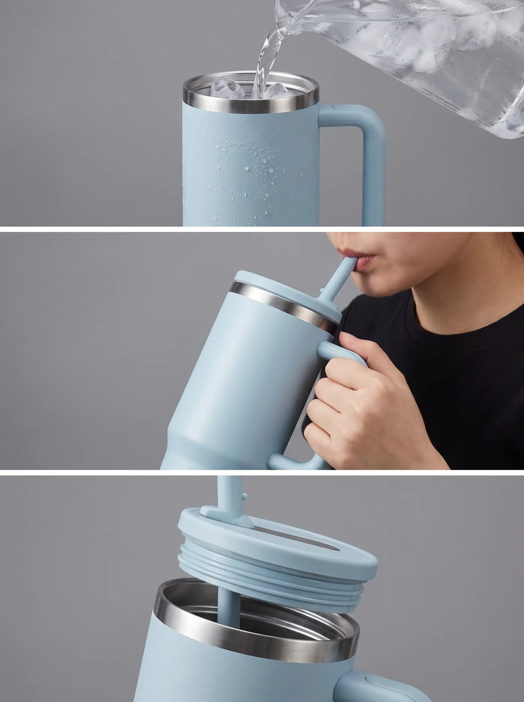 Copo Térmico 1200ml Inox com Alça e Canudo
