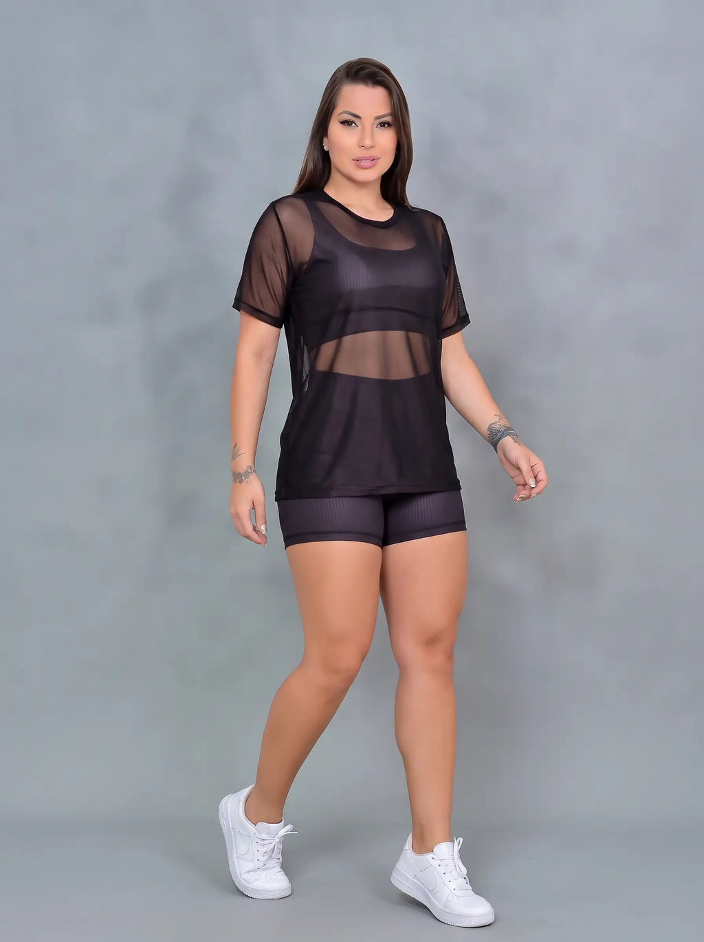 Kit 3 Camisetas de Tule para Academia