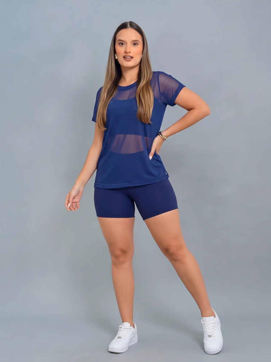 Kit 3 Camisetas de Tule para Academia