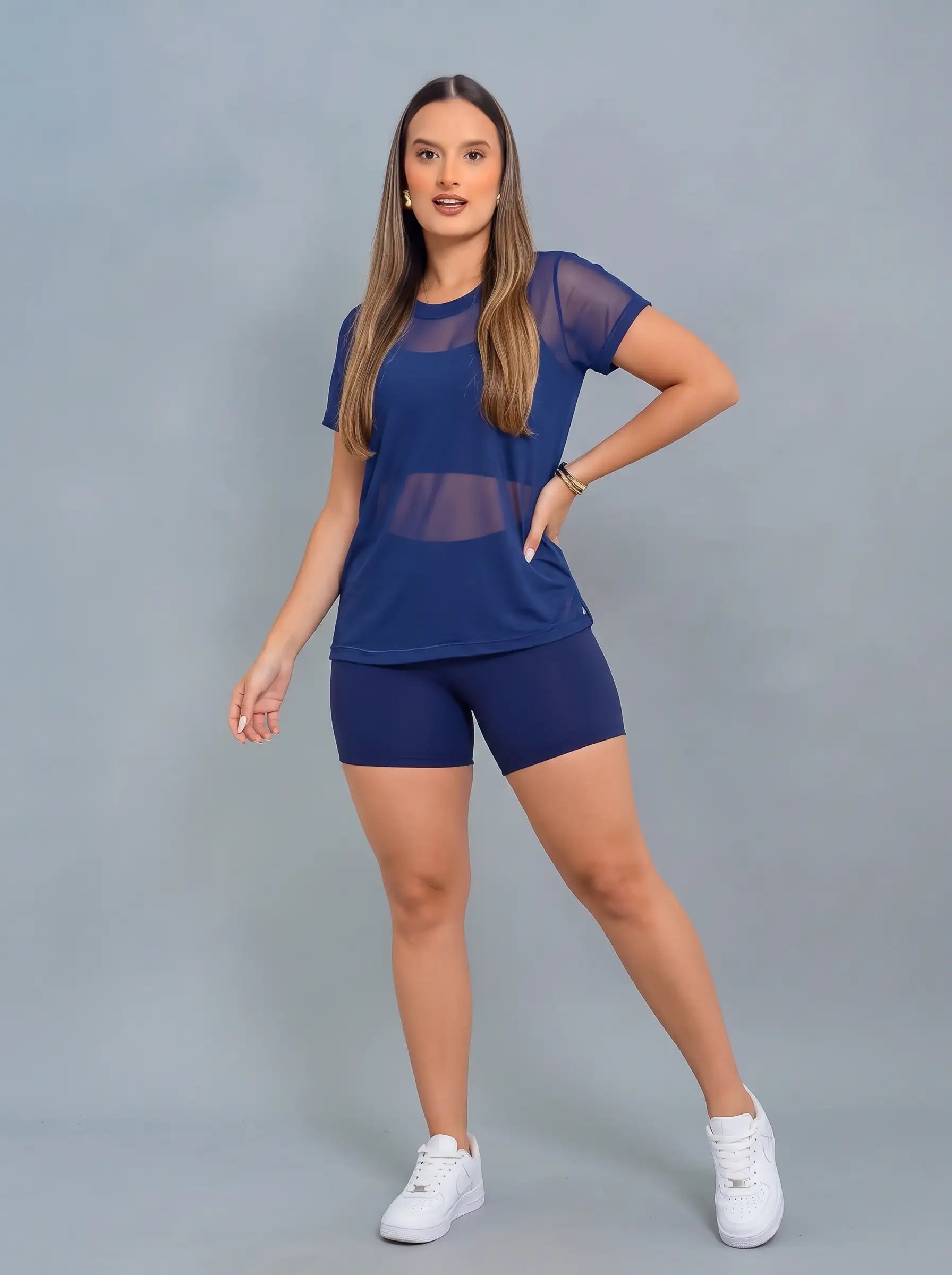 Kit 3 Camisetas de Tule para Academia