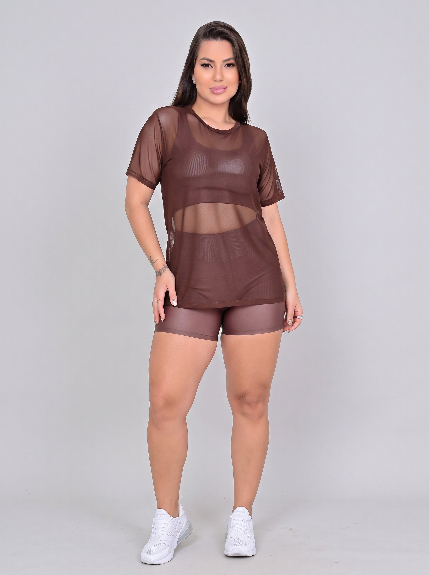 Kit 3 Camisetas de Tule para Academia