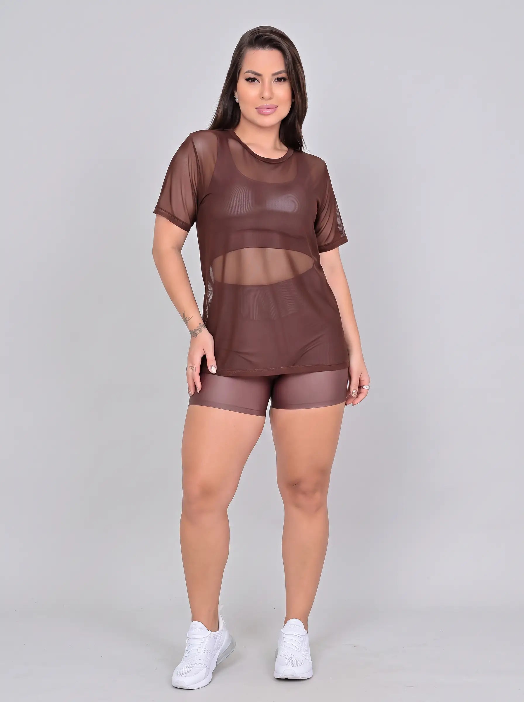 Kit 3 Camisetas de Tule para Academia
