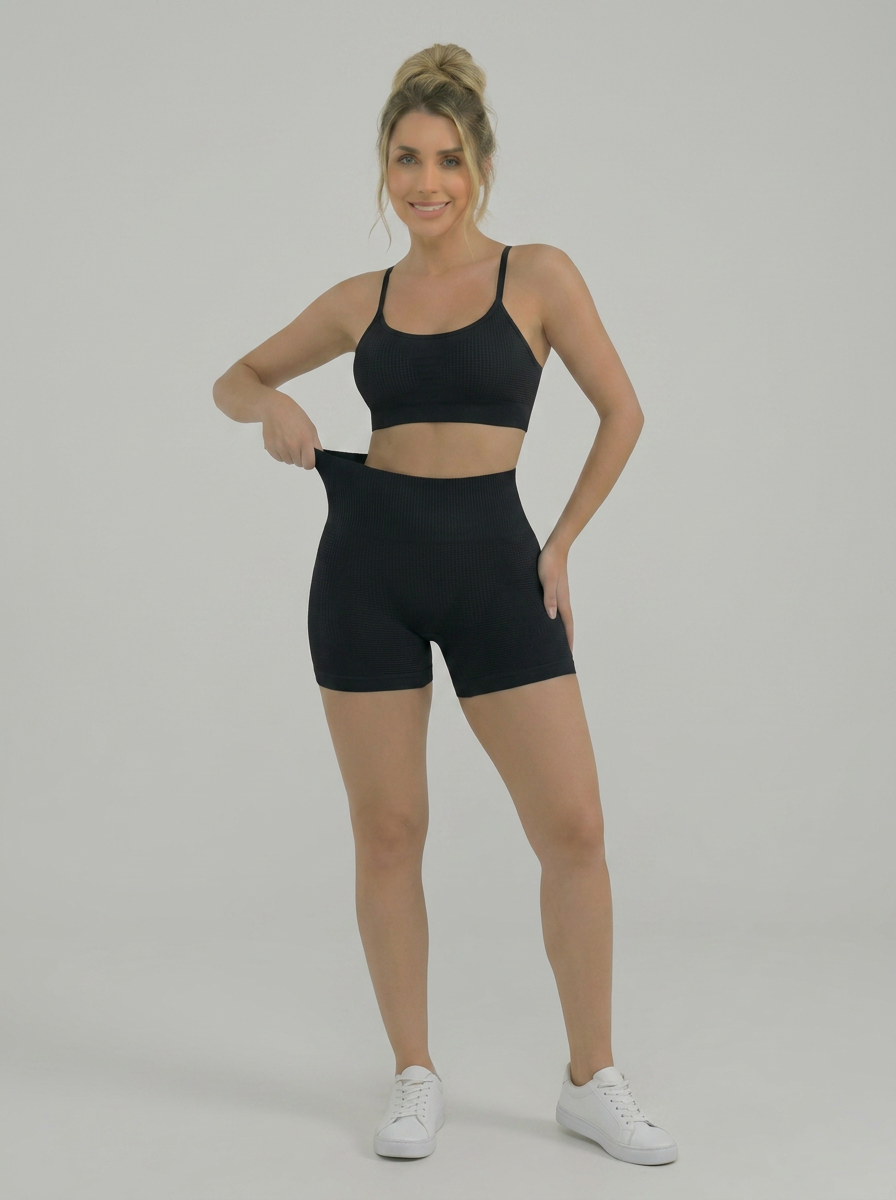 Conjunto Fitness Short e Top Sem Costura