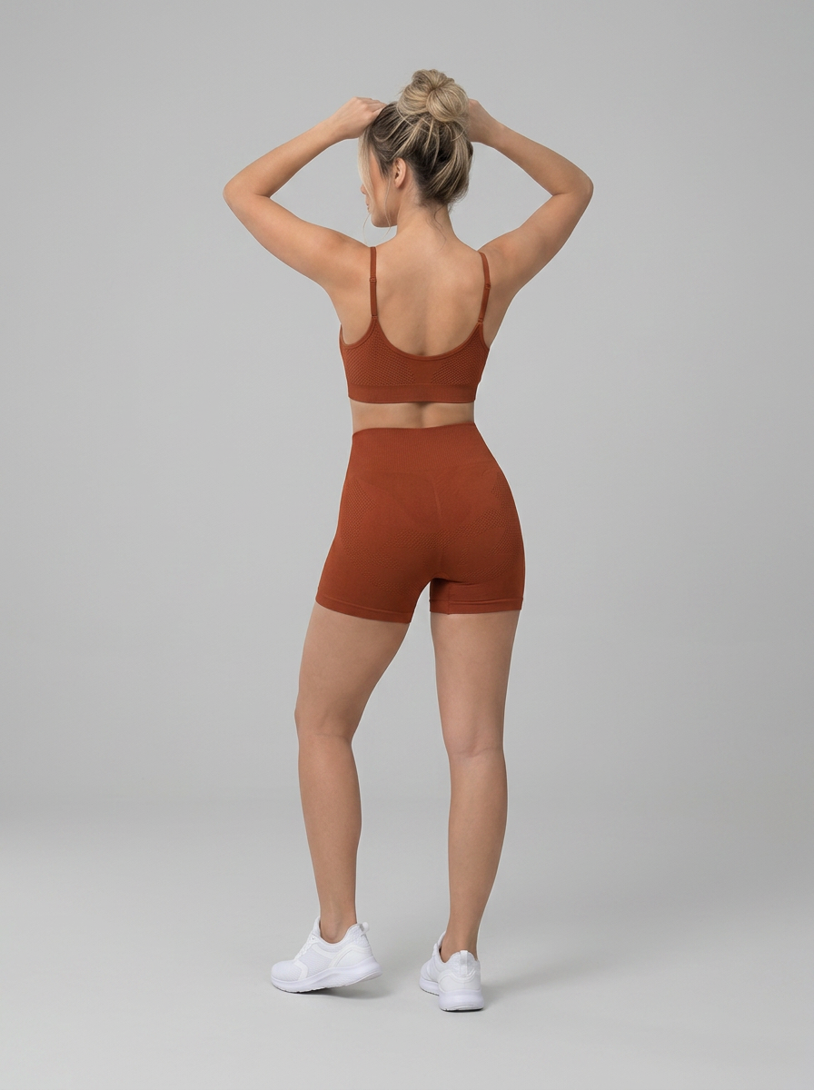 Conjunto Fitness Short e Top Sem Costura