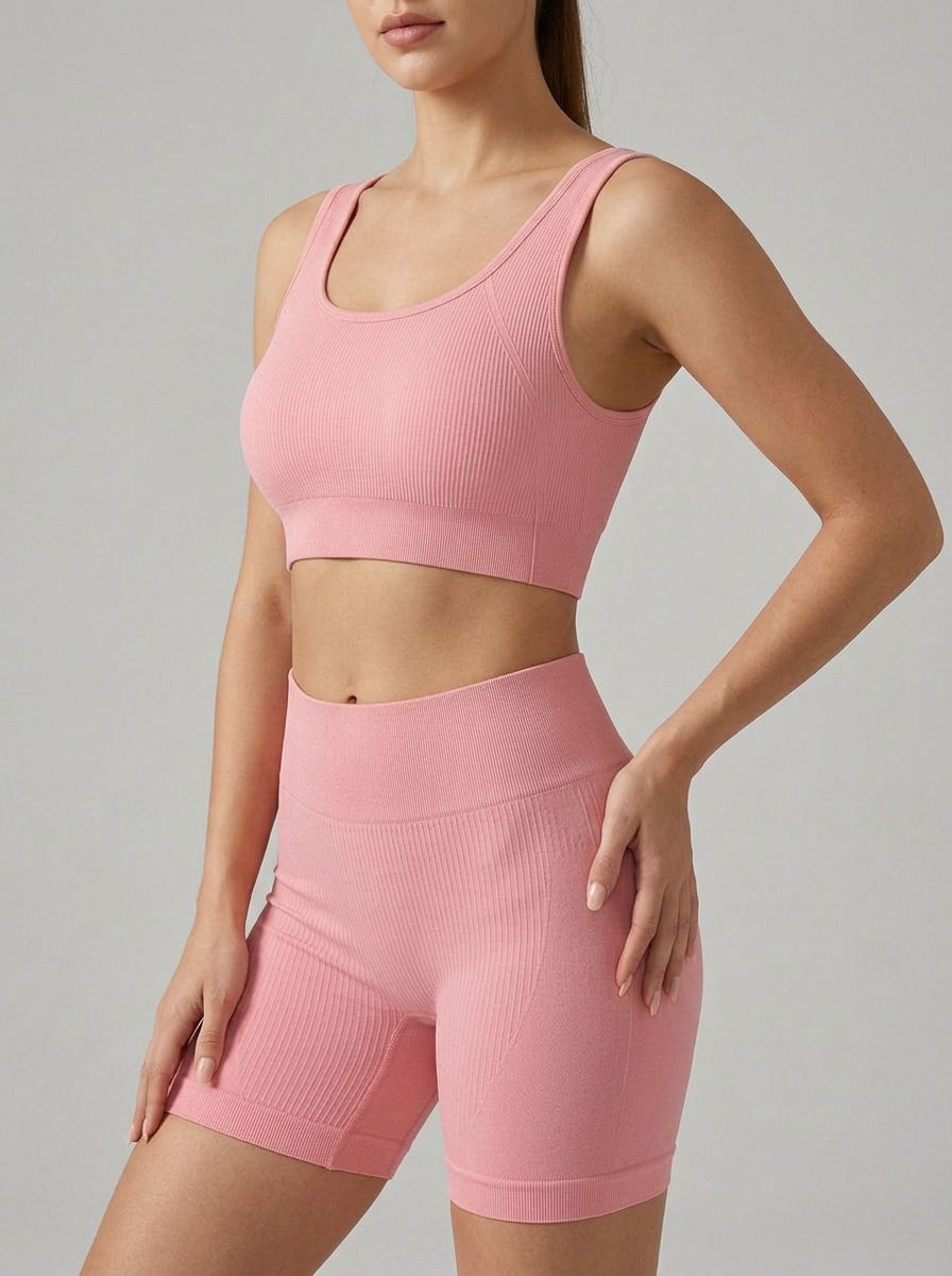 Conjunto Fitness Top e Shorts Canelado