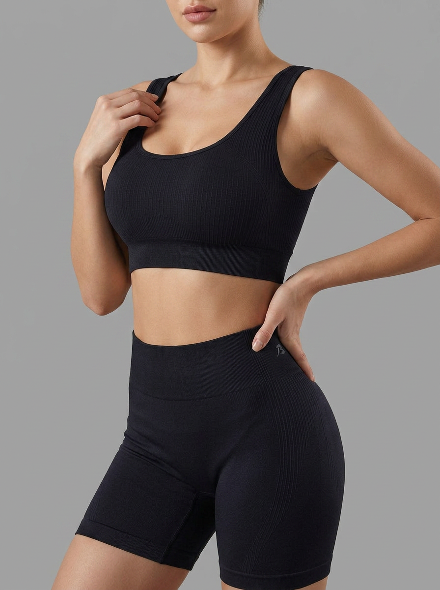 Conjunto Fitness Top e Shorts Canelado