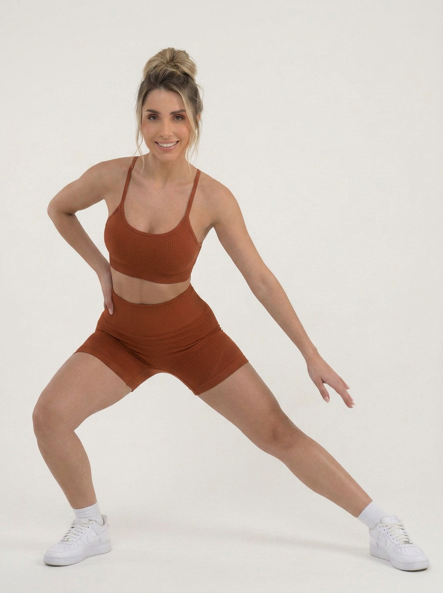 Conjunto Fitness Short e Top Sem Costura