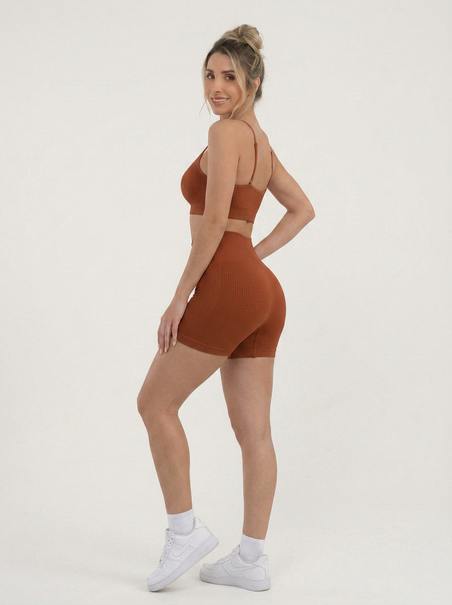 Conjunto Fitness Short e Top Sem Costura