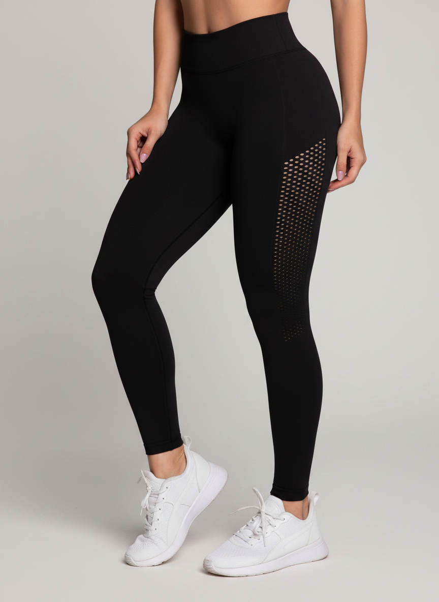 Legging Cintura Alta Microfuros