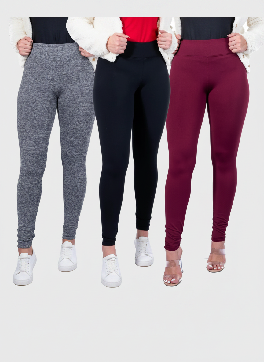 Kit 3 Leggings Flaneladas Peluciadas