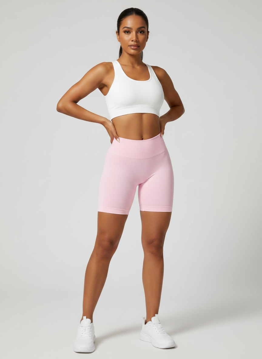 Short Esportivo Cós Contrastante Costas Franzida