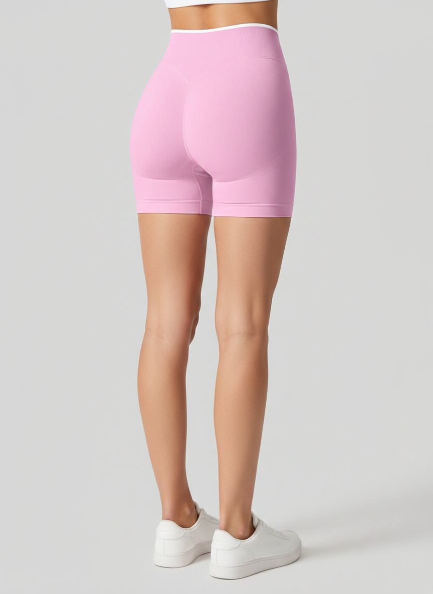 Short Esportivo Cós Contrastante Costas Franzida