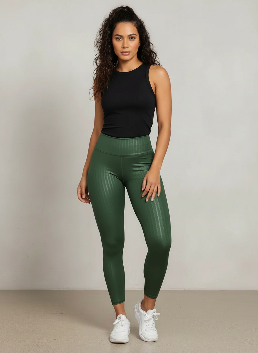Legging 3D Modeladora Brilhante Cós Alto