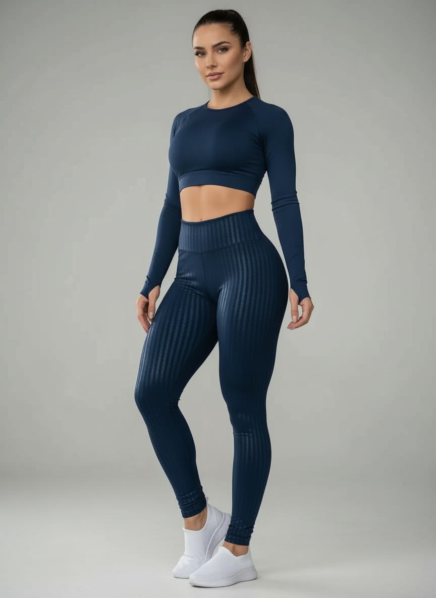 Legging 3D Modeladora Brilhante Cós Alto