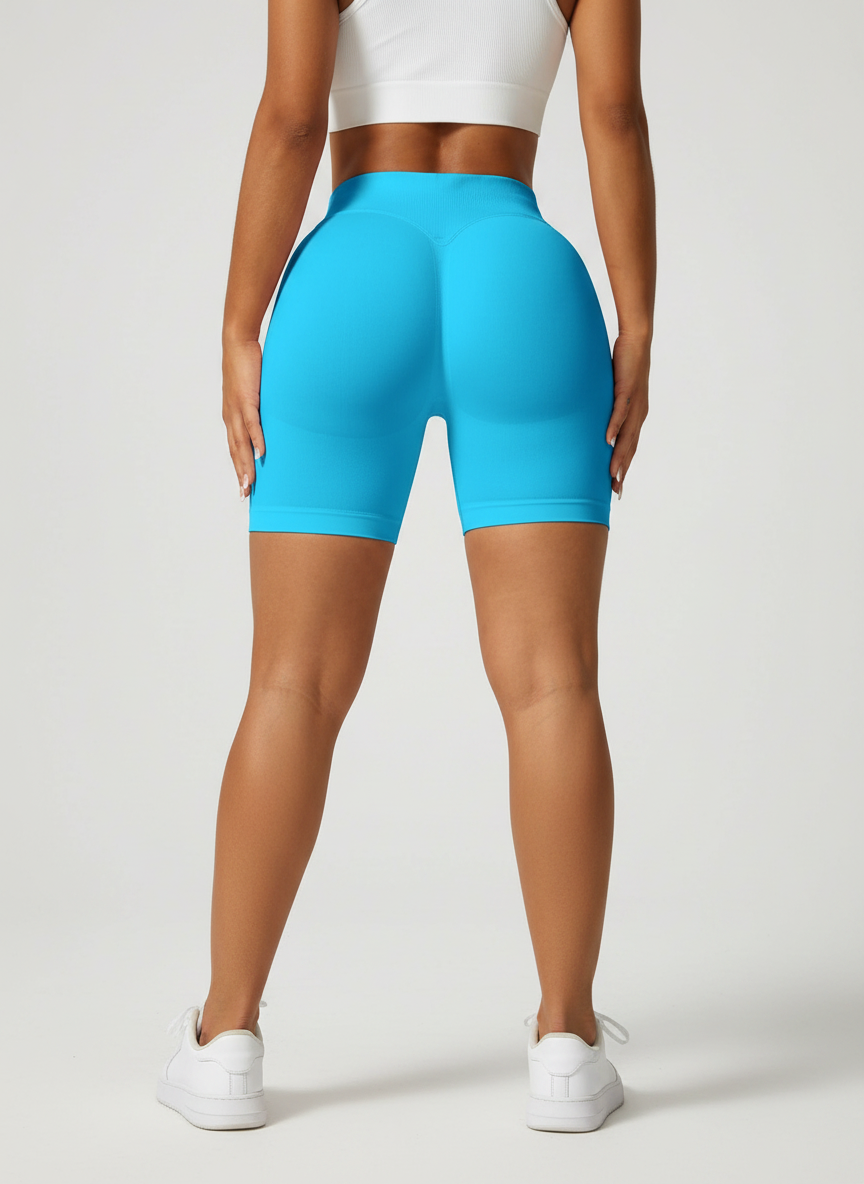 Short Esportivo Cós Contrastante Costas Franzida