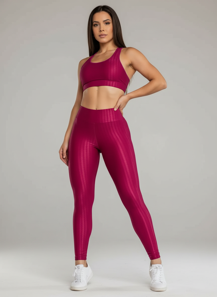 Legging 3D Modeladora Brilhante Cós Alto