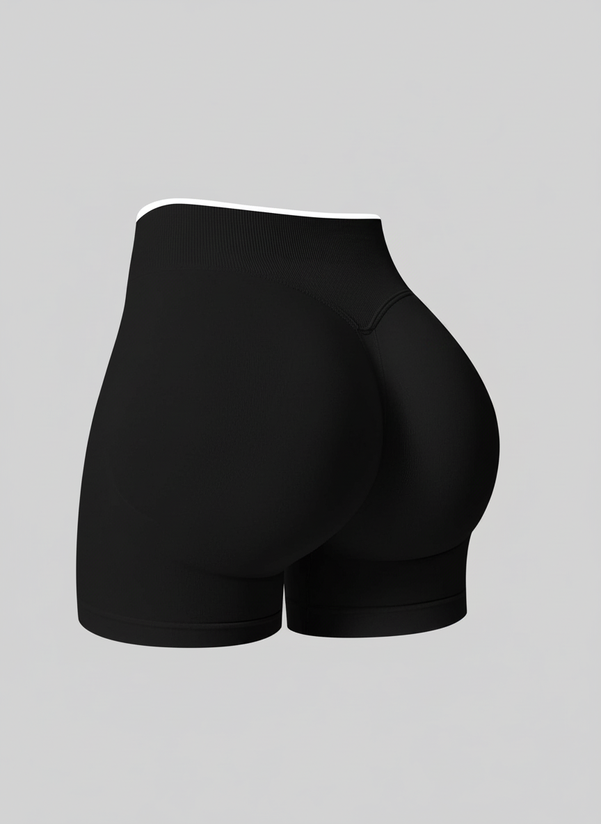 Short Esportivo Cós Contrastante Costas Franzida
