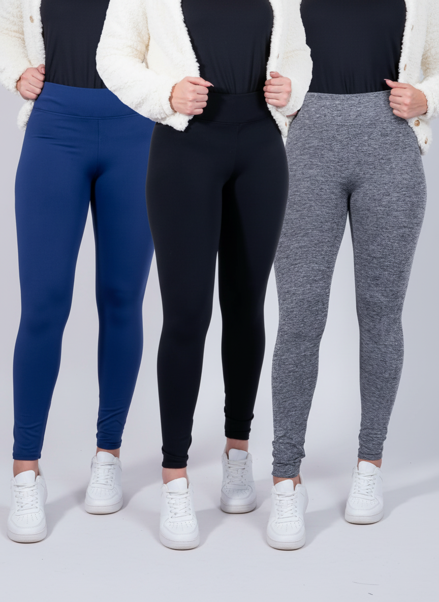 Kit 3 Leggings Flaneladas Peluciadas