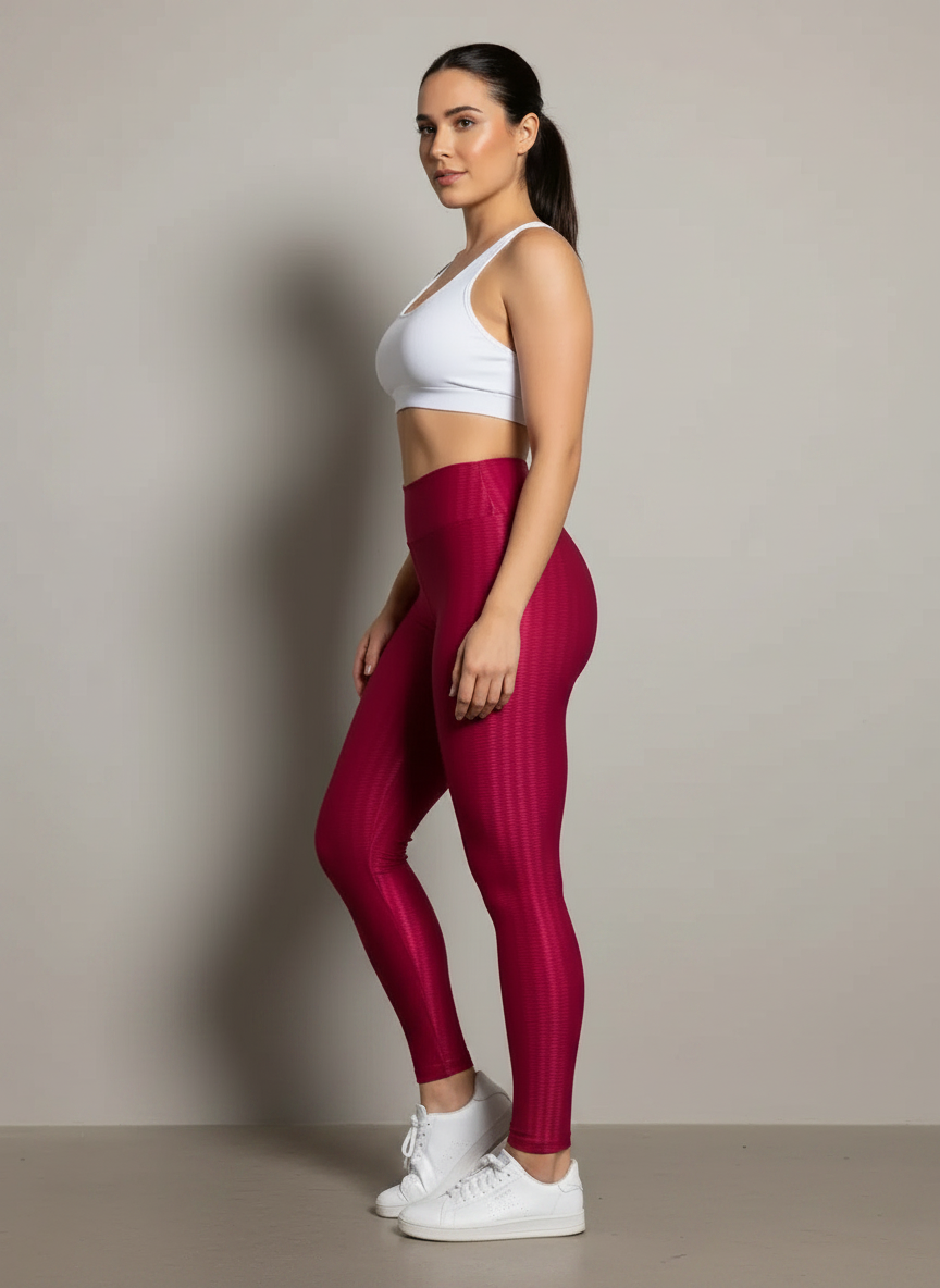 Legging 3D Modeladora Brilhante Cós Alto