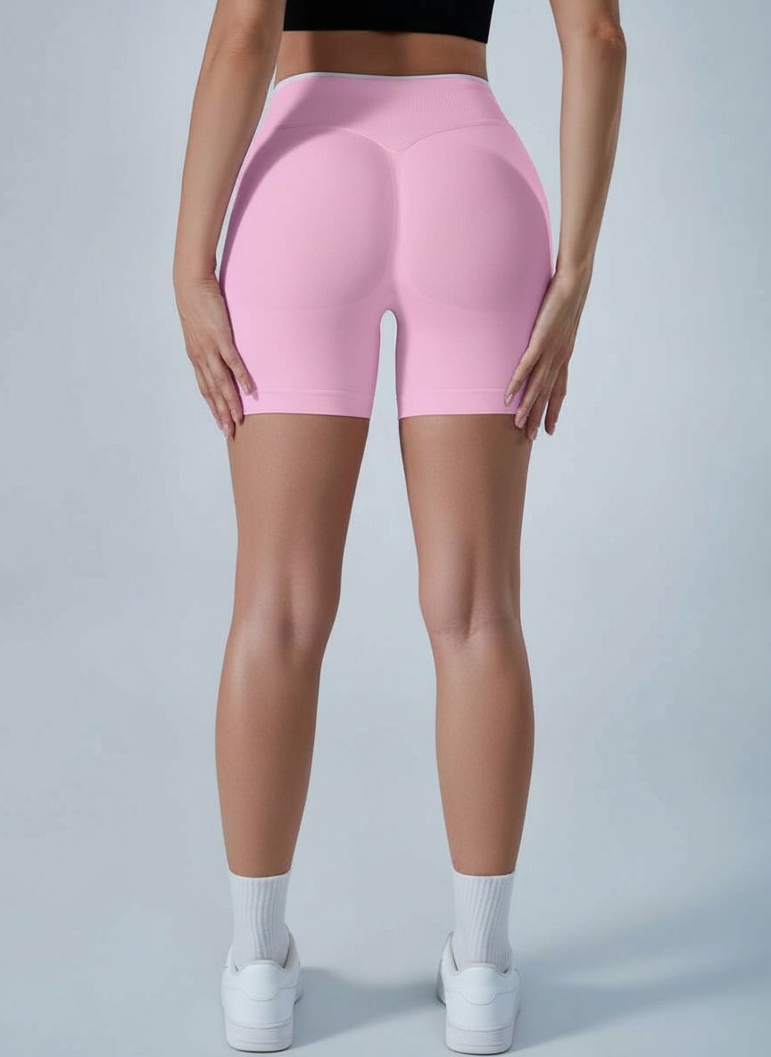 Short Esportivo Cós Contrastante Costas Franzida