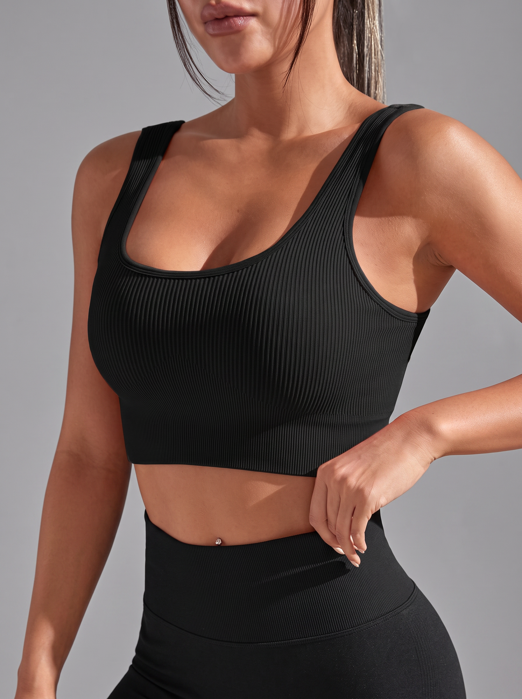 Top Fitness Malha Canelada