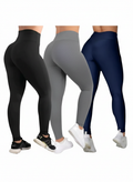 Kit 3 Leggings Grossas Zero Transparência