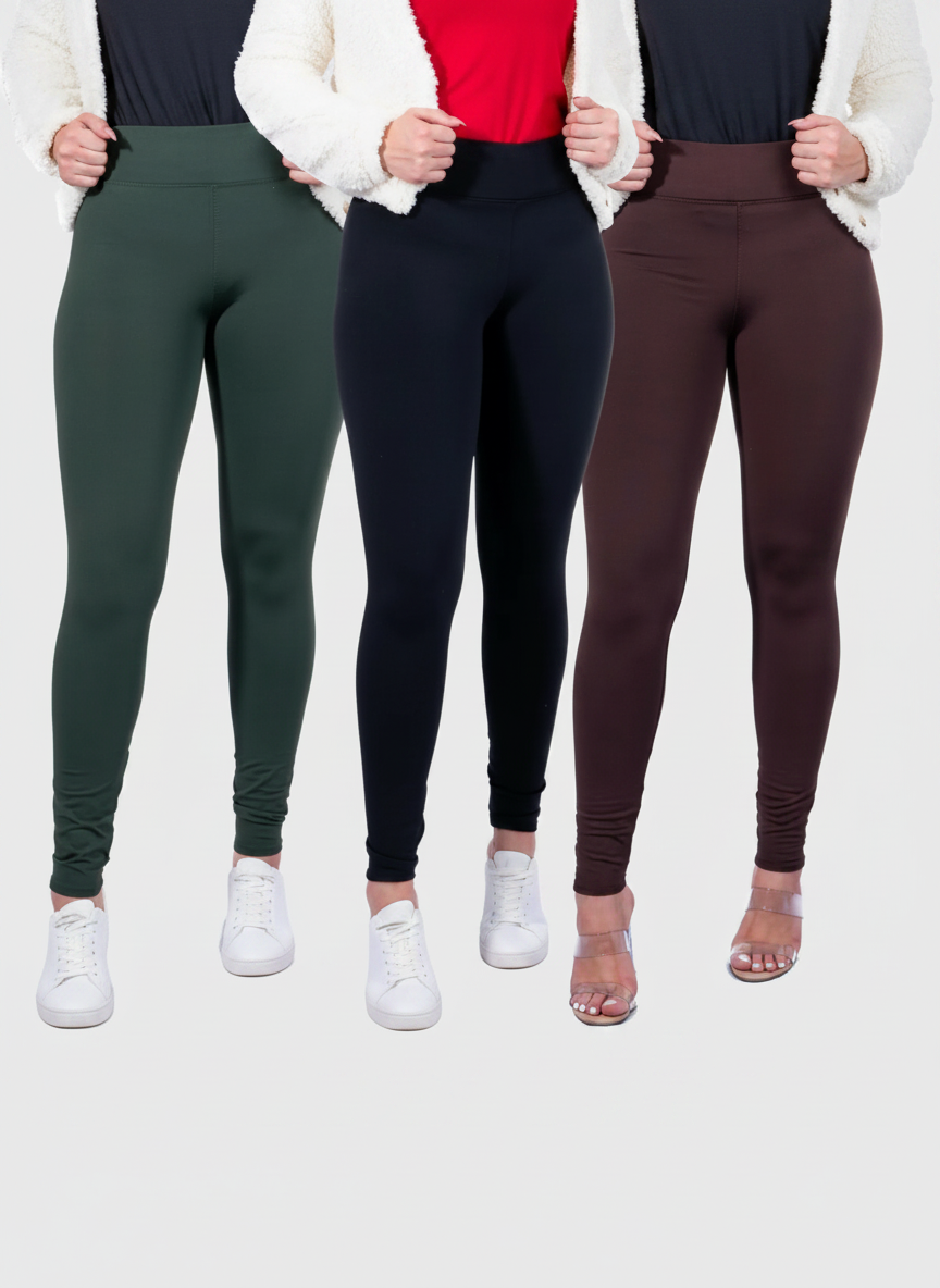Kit 3 Leggings Flaneladas Peluciadas